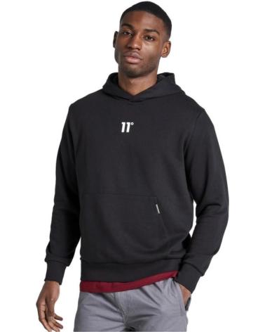 SUDADERA CON CAPUCHA 11 DEGREES NEGRA CON GRÁFICO TRASERO ESTAMPADO NEGRO