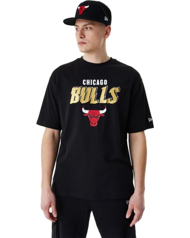 NEW ERA CAMISETA CHICAGO BULLS TEAM SCRIPT OS TEE PRETA NEGRO