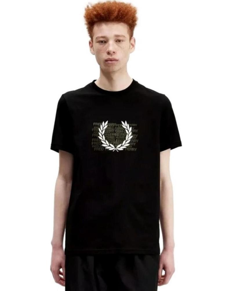 T-SHIRT GRAPHIQUE FRED PERRY NOIR NEGRO