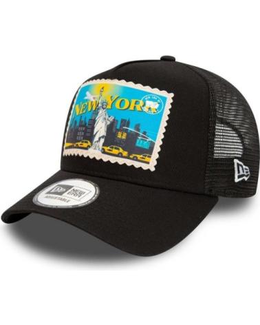 BONÉ TRUCKER NEW ERA NEW YORK POSTCARD PRETO PARA HOMEM NEGRO