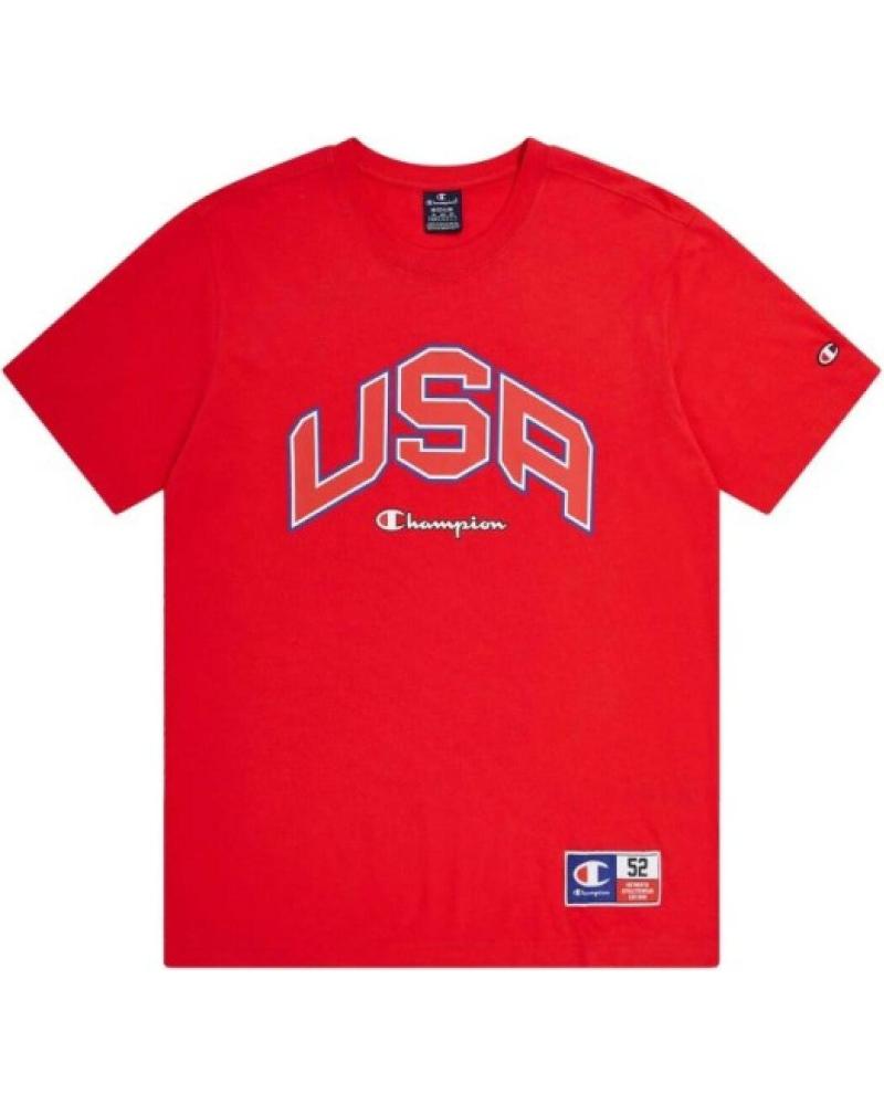 CHAMPION T-SHIRT USA LEGACY PRINTED LOGO ROT 219747-RS031 ROX ROJO