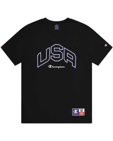 T-SHIRT CHAMPION USA LEGACY PRINTED LOGO PRETA 219747-KK001 NEGRO