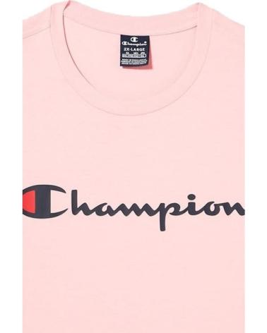 CHAMPION T-SHIRT LEGACY BIG PRINTED LOGO ROSE ROSA