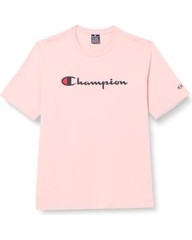 CHAMPION T-SHIRT LEGACY BIG PRINTED LOGO ROSE ROSA