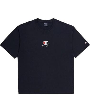 T-SHIRT CHAMPION MANGA CURTA MIDDLE EMBROIDERED LOGO PRETA NEGRO