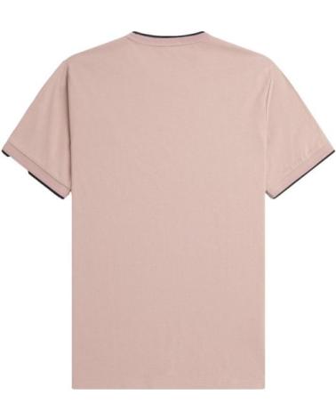 FRED PERRY CONTRAST RIBETED NECK U89 T-SHIRT ROSA ROSA