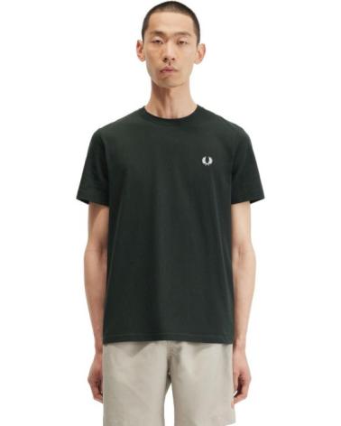 FRED PERRY EMBROILED LOGO TEE M1600 T-SHIRT DUNKELGRÜN VERDE