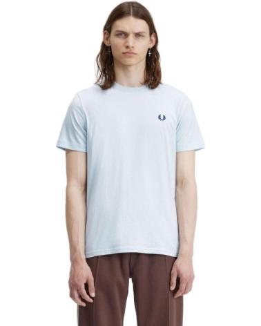 FRED PERRY EMBROIDERED LOGO TEE T-SHIRT HELLBLAU CELESTE