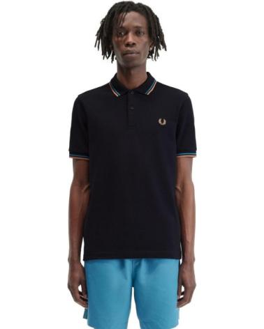 FRED PERRY TWIN TIPPED POLO V03 MARINEBLAU MARINO