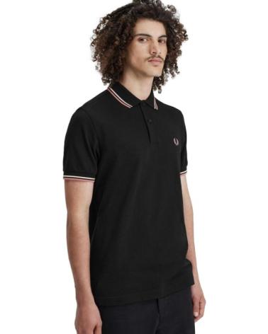 POLO FRED PERRY TWIN TIPPED V04 PRETO NEGRO