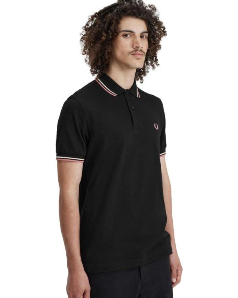 POLO FRED PERRY TWIN TIPPED V04 PRETO NEGRO
