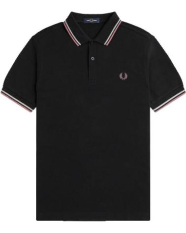 POLO FRED PERRY TWIN TIPPED V04 PRETO NEGRO