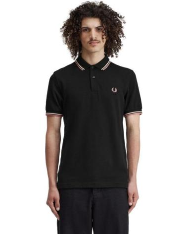POLO FRED PERRY TWIN TIPPED V04 PRETO NEGRO