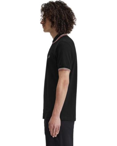 POLO FRED PERRY TWIN TIPPED V04 PRETO NEGRO