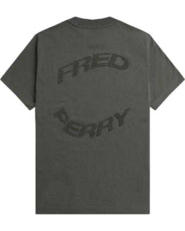 FRED PERRY WARPED GRAPHIC T-SHIRT DUNKELGRÜN 638 VERDOSO
