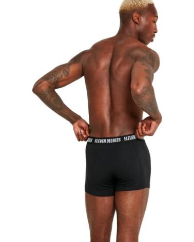 3ER-PACK 11 DEGREES S WORDS LOGO BOXER SCHWARZ NEGRO