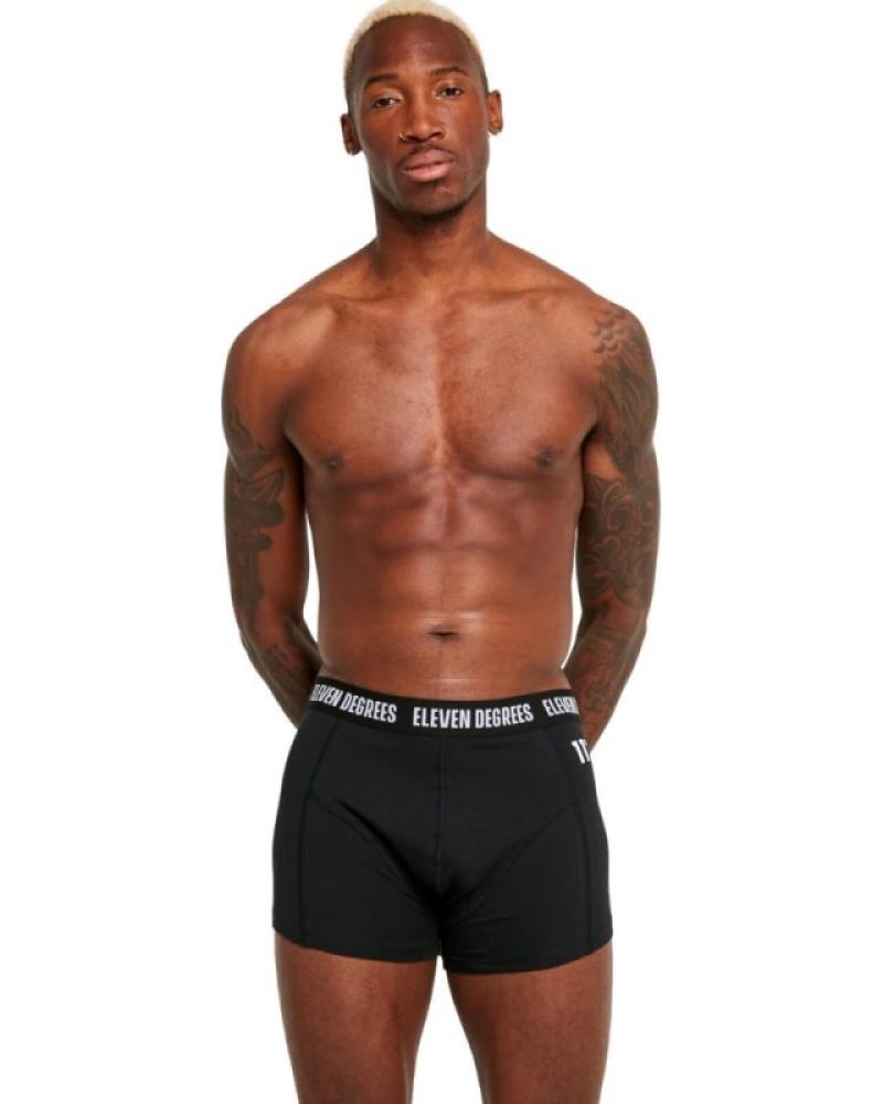 3ER-PACK 11 DEGREES S WORDS LOGO BOXER SCHWARZ NEGRO