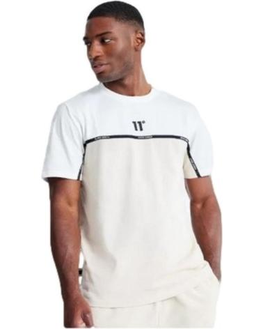 11 DEGREES T-SHIRT COLOUR BLOCK TAPED - BEIGE BEIG