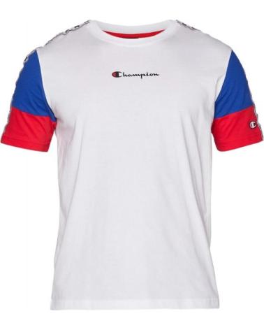 T-SHIRT CHAMPION LEGACY TAPPERED TEE BRANCA DE MANGA CURTA COM BLOCOS DE COR BLANCO