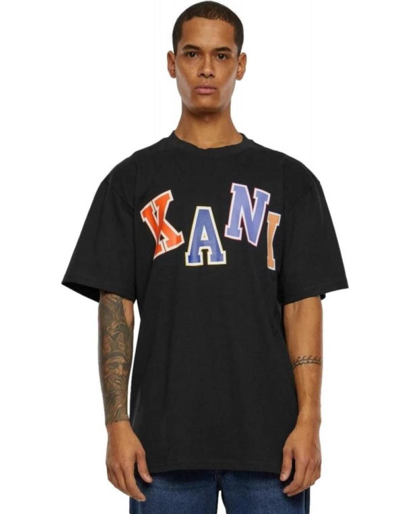 T-SHIRT KARL KANI WOVEN SIGNATURE LOGO PRETA DE MANGA CURTA NEGRO