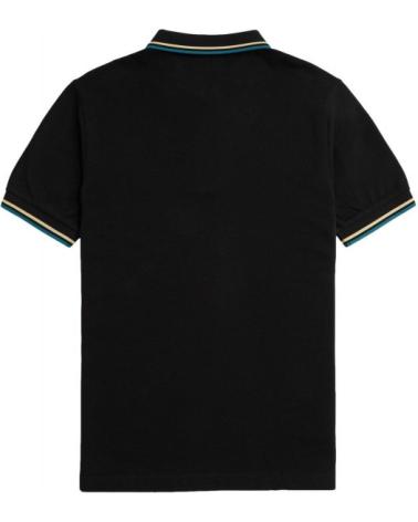 FRED PERRY U96 TWIN TIPPED POLOHEMD SCHWARZ NEGRO