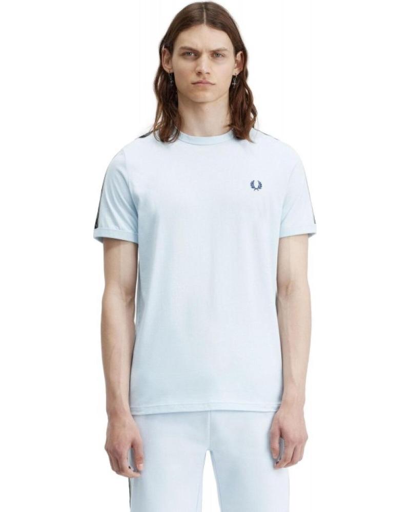 FRED PERRY U78 HELLBLAUES T-SHIRT MIT KONTRASTBAND CELESTE