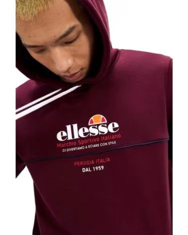 -ELLESSE-MOLETOM COM CAPUZ ELLESSE BURGUNDY PARA HOMEM-BURGUNDY