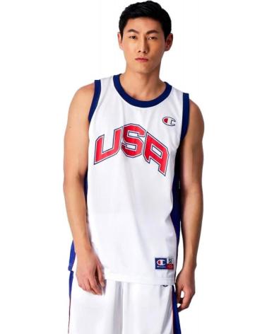 CHAMPION BASKETBALL TANK TOP USA LOGO 219745-WW001 WHITE BLANCO