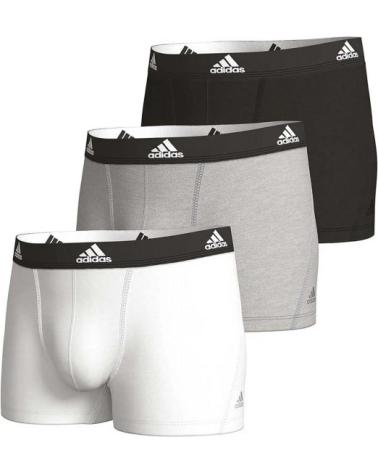 3ER PACK ADIDAS ACTIVE FLEX COTTON BOXERSHORTS SCHWARZ, GRAU UND WEISS MULTICOLOR
