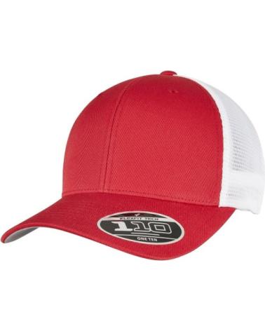FLEXFIT RED MESH TWO TONE TRUCKER CAP ROJO