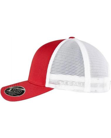 FLEXFIT RED MESH TWO TONE TRUCKER CAP ROJO