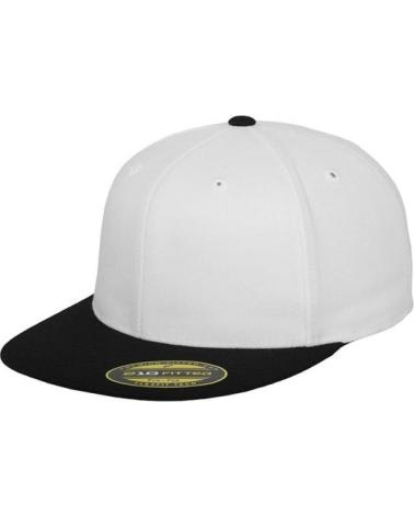 FLEXFIT PREMIUM 210 FITTED 2-TONE CAP WHITE AND BLACK BLANCO
