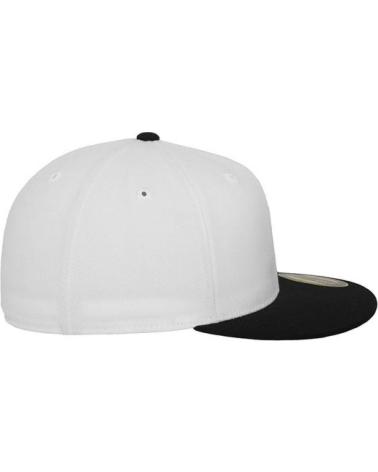 FLEXFIT PREMIUM 210 FITTED 2-TONE CAP WHITE AND BLACK BLANCO