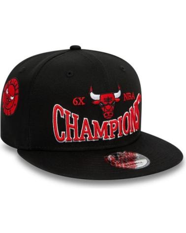 NEW ERA 9FIFTY CHICAGO BULLS CHAMPION PATCH BLACK CAP NEGRO