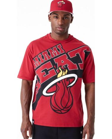 NEW ERA NBA MIAMI HEAT LARGE WORDMARK OS TEE RED T-SHIRT ROJO