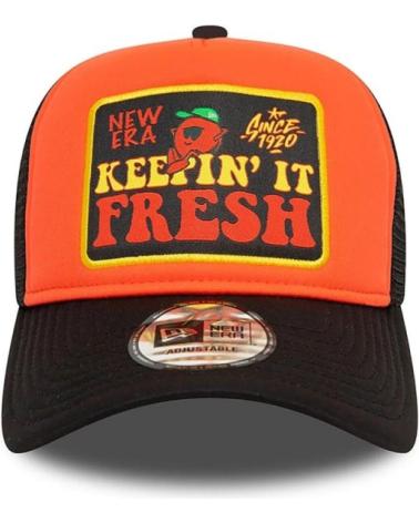NEW ERA CAPPELLINO TRUCKER NE PATCH ARANCIONE E NERO NEGRO