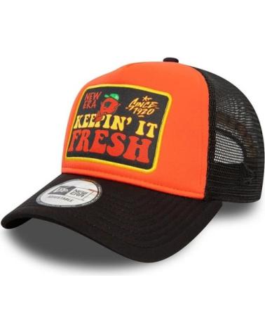 NEW ERA CAPPELLINO TRUCKER NE PATCH ARANCIONE E NERO NEGRO