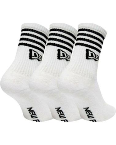 3ER-PACK NEW ERA S STRIPE CREW SOCKEN WEISS MIT SCHWARZEN STREIFEN BLANCO