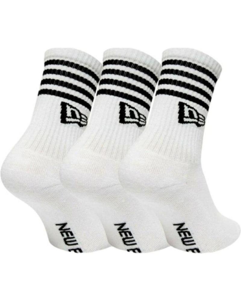 3ER-PACK NEW ERA S STRIPE CREW SOCKEN WEISS MIT SCHWARZEN STREIFEN BLANCO