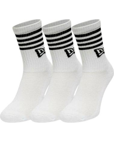 3ER-PACK NEW ERA S STRIPE CREW SOCKEN WEISS MIT SCHWARZEN STREIFEN BLANCO