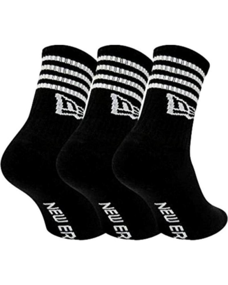 3ER-PACK NEW ERA S STRIPE CREW SOCKEN SCHWARZ UNISEX NEGRO