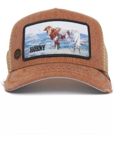 BONÉ TRUCKER GOORIN BROS 'THE ANIMAL FARM' VACA MARROM HO2NY MARRóN