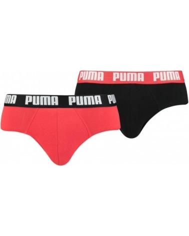 PUMA BIPACK SLIPS EVERYDAY BRIEFS ROUGE ET NOIR ROJO