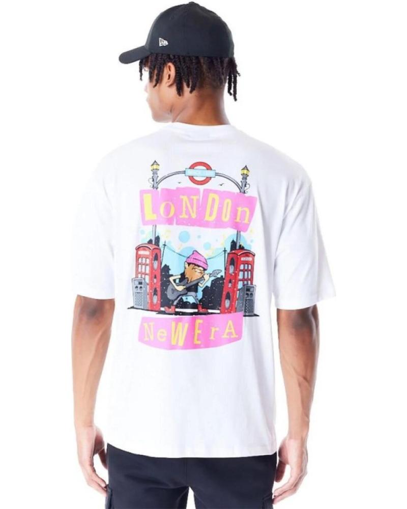T-SHIRT OVERSIZE NEW ERA LONDON GRAPHIC BRANCA MANGA CURTA BLANCO