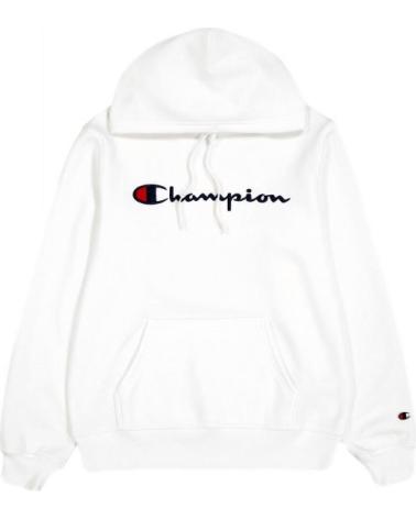 CHAMPION BIANCO LOGO RICAMATO CON CAPPUCCIO BLANCO