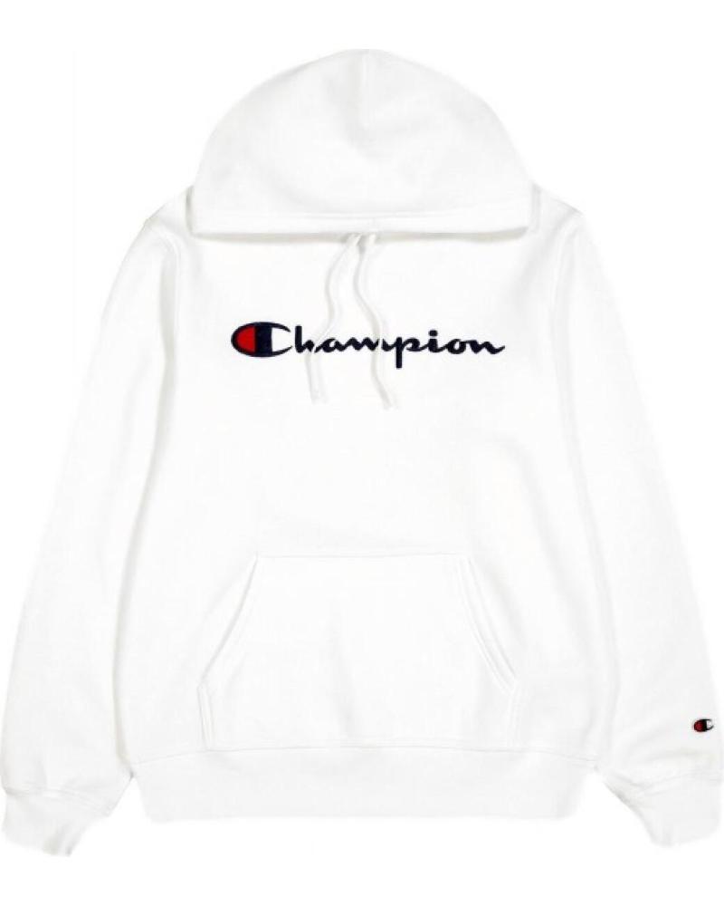 CHAMPION BIANCO LOGO RICAMATO CON CAPPUCCIO BLANCO