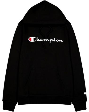 CHAMPION EMBROIDERED LOGO BLACK HOODIE NEGRO