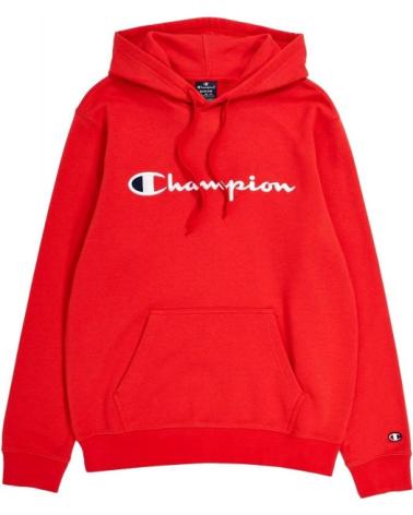 SUDADERA CON CAPUCHA CHAMPION EMBROIDERED LOGO ROJA ROJO