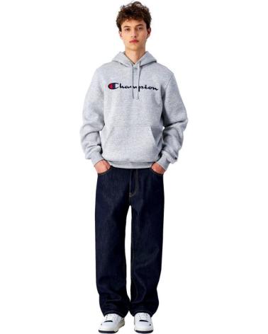 SUDADERA CON CAPUCHA CHAMPION EMBROIDERED LOGO GRIS GRIS