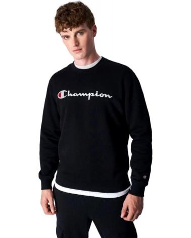 SUDADERA CHAMPION CREWNECK LOGO BORDADO NEGRO NEGRO